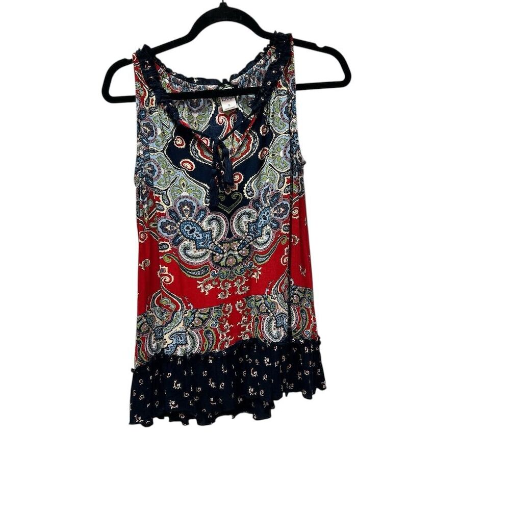 Bila Women's Sleeveless Paisley Boho Blouse Multicolor Size S